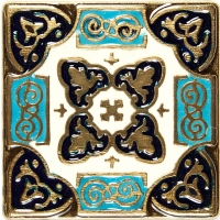 Bronzová dekorace Enameled Persia 1655, 5x5 cm